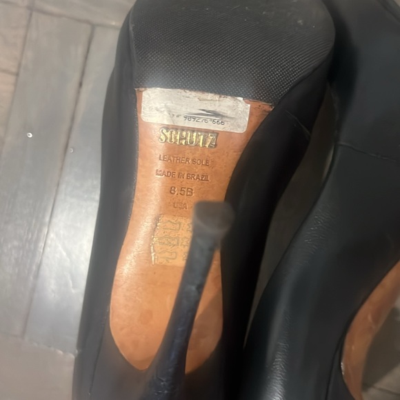 Schutz Black Leather Stiletto Pumps - Picture 6 of 15